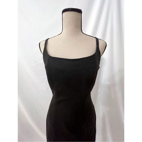 JR's Dresses Mini Dress | Black Linen Vintage 90s - Picture 4 of 7